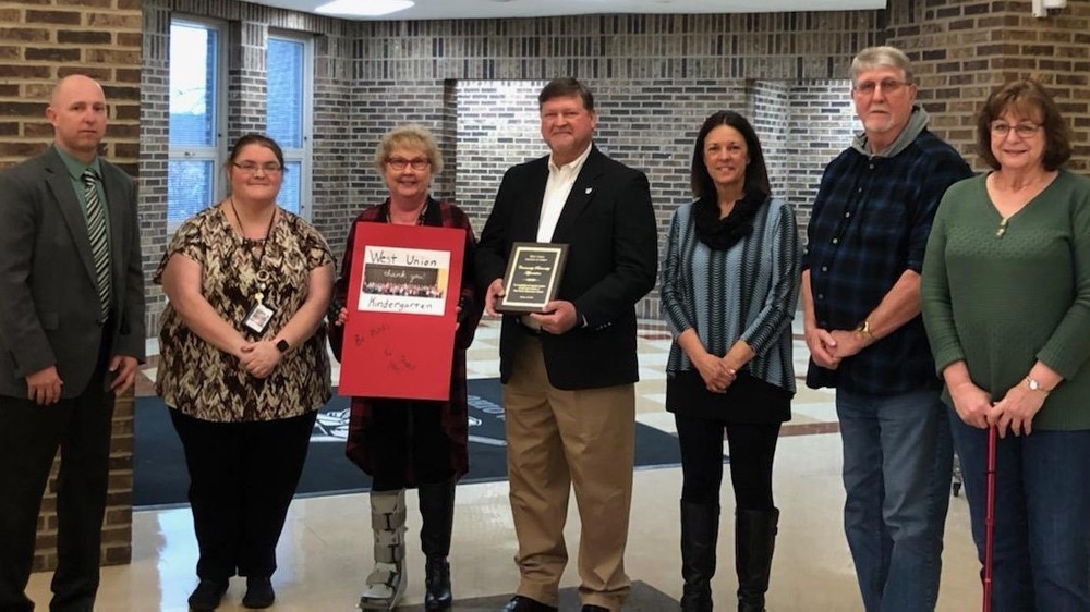 West Union Elementary would like to recognize the West Union Church of Christ for their support of the school