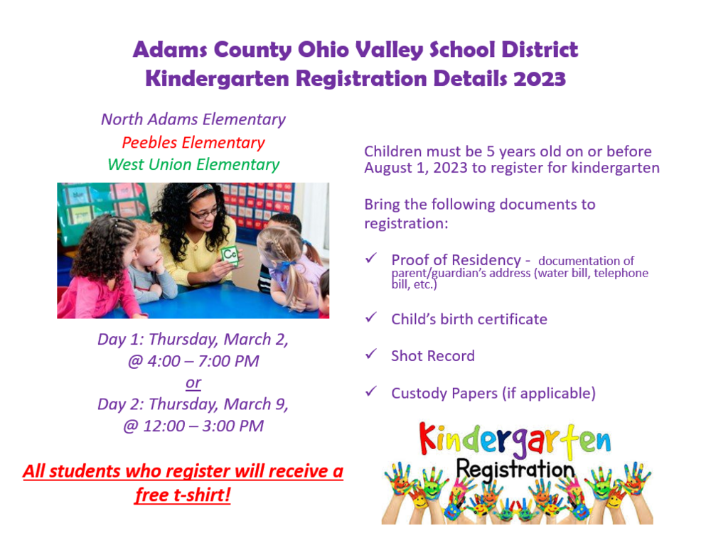 2023 Kindergarten Registration