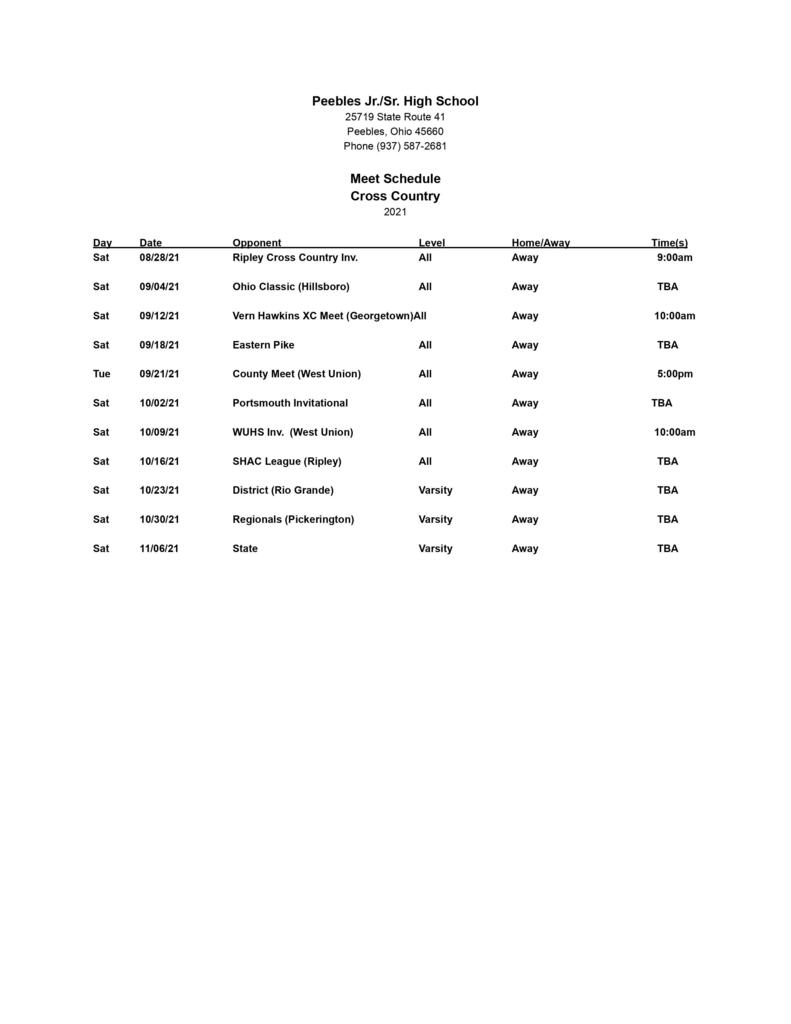Cross Country 2021
