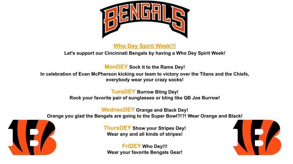 Who Dey Spirit Week