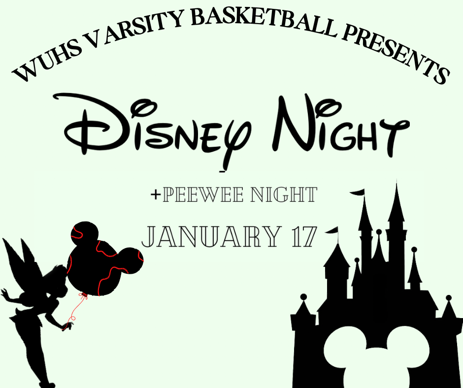 Tonight is Disney Night at the Boy's Basketball Game!  Start time is 6:00 PM!  Hope to see you all there!